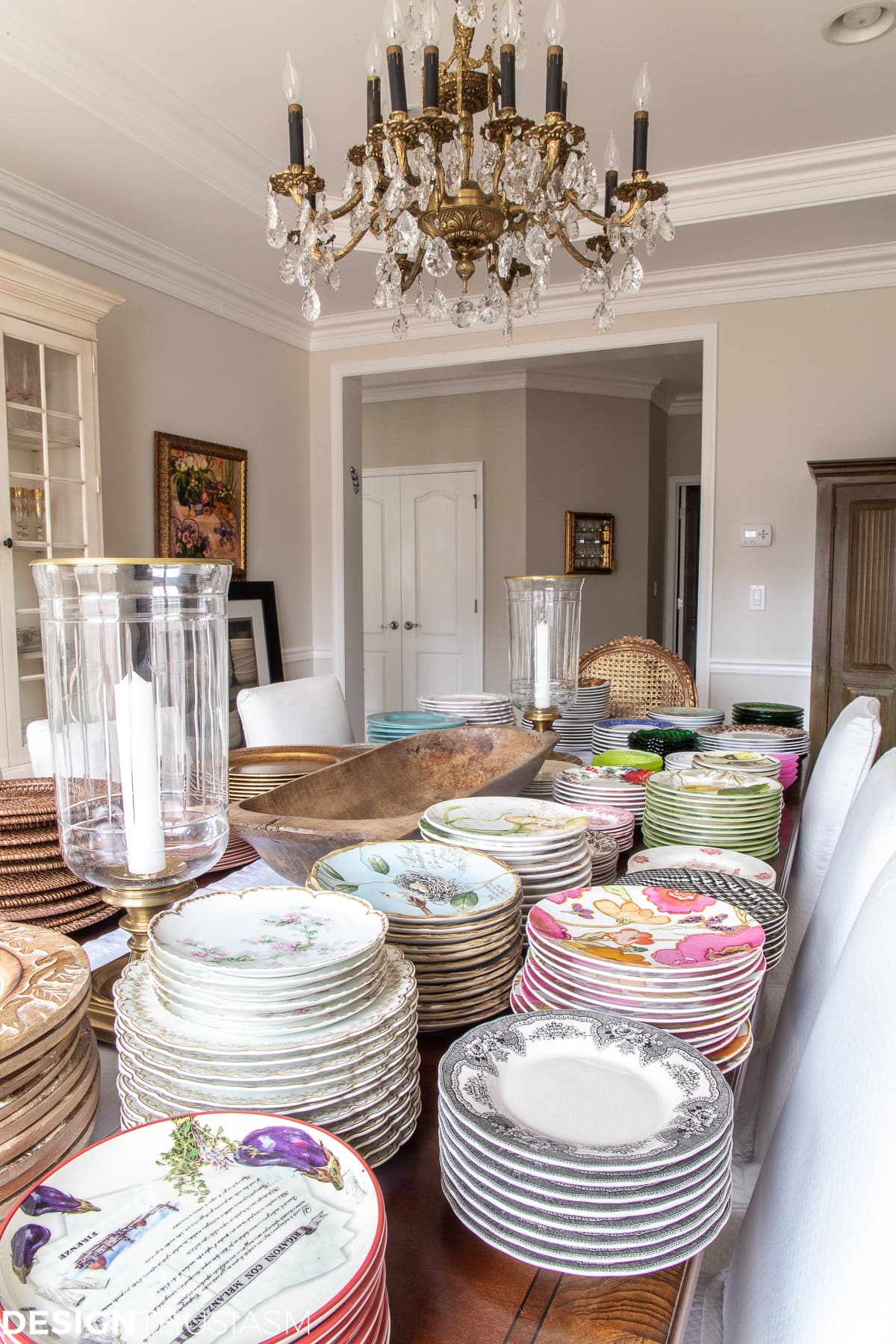 organizing plates and dishes 