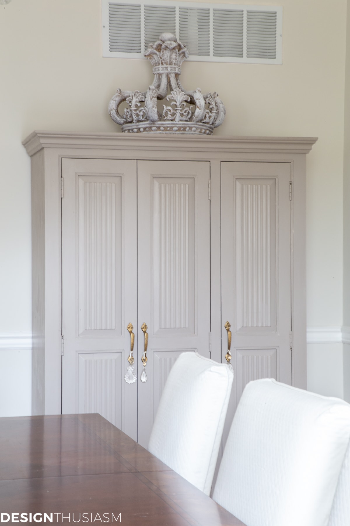 chalk painted china cabinet