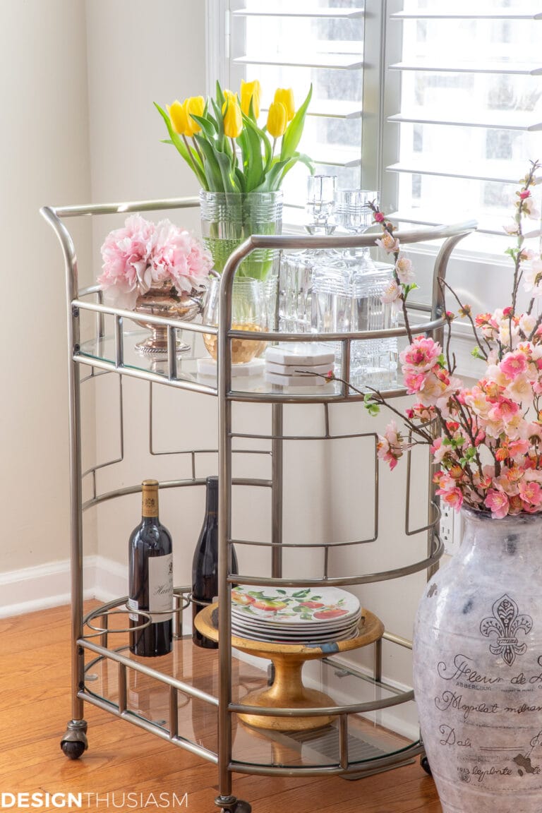 bar cart spring styling