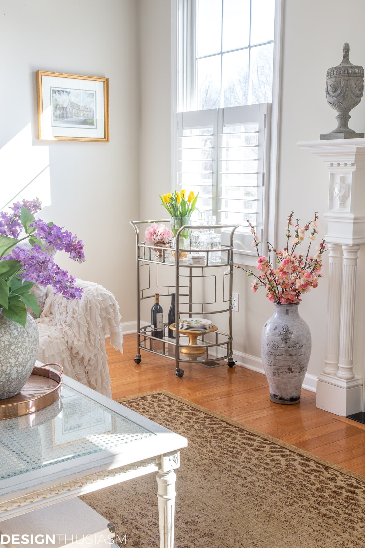 bar cart spring styling