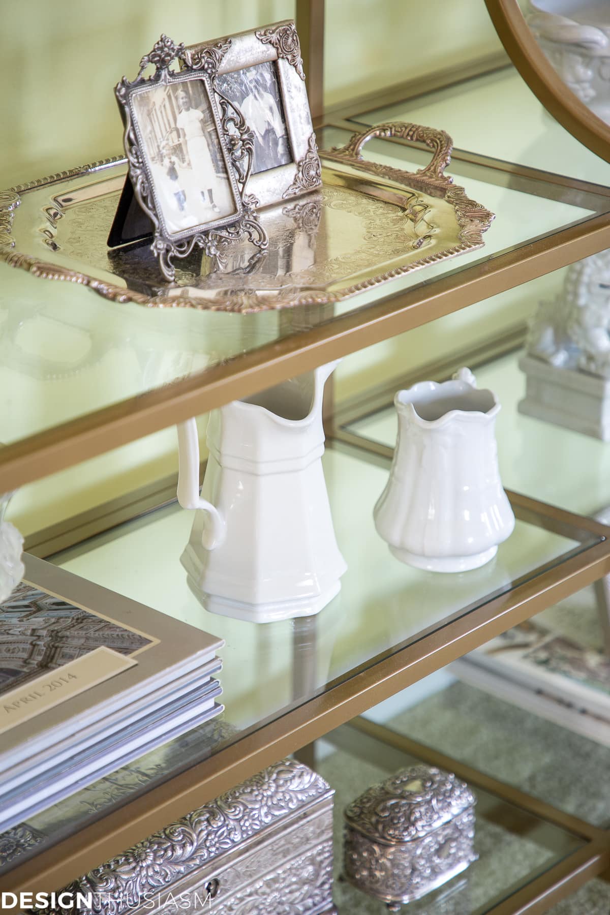 ironstone shelf styling