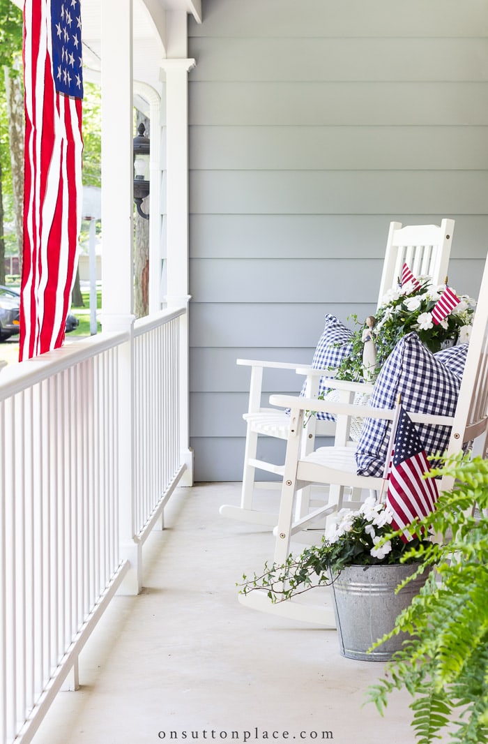 Patriotic Porch Decor from On Sutton Place