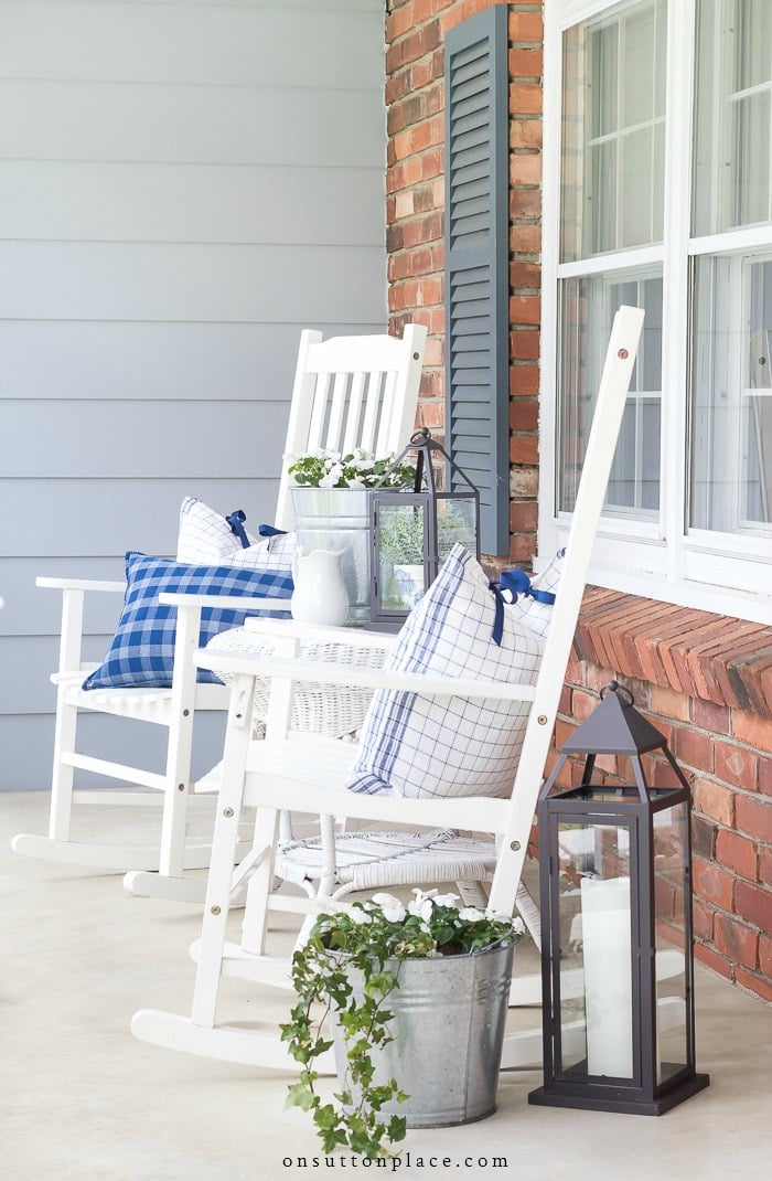 Porch Sitting Area Decor from On Sutton Place