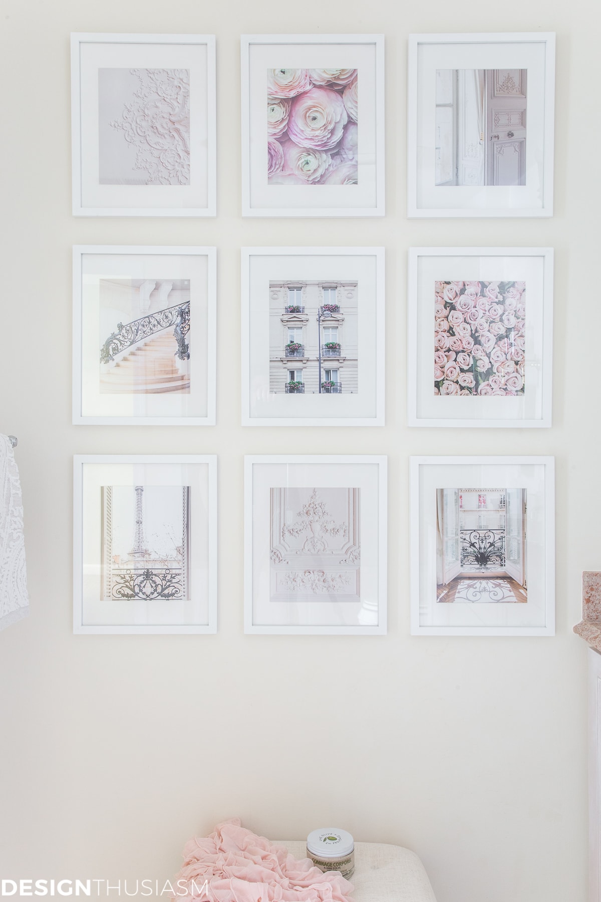 bathroom gallery wall