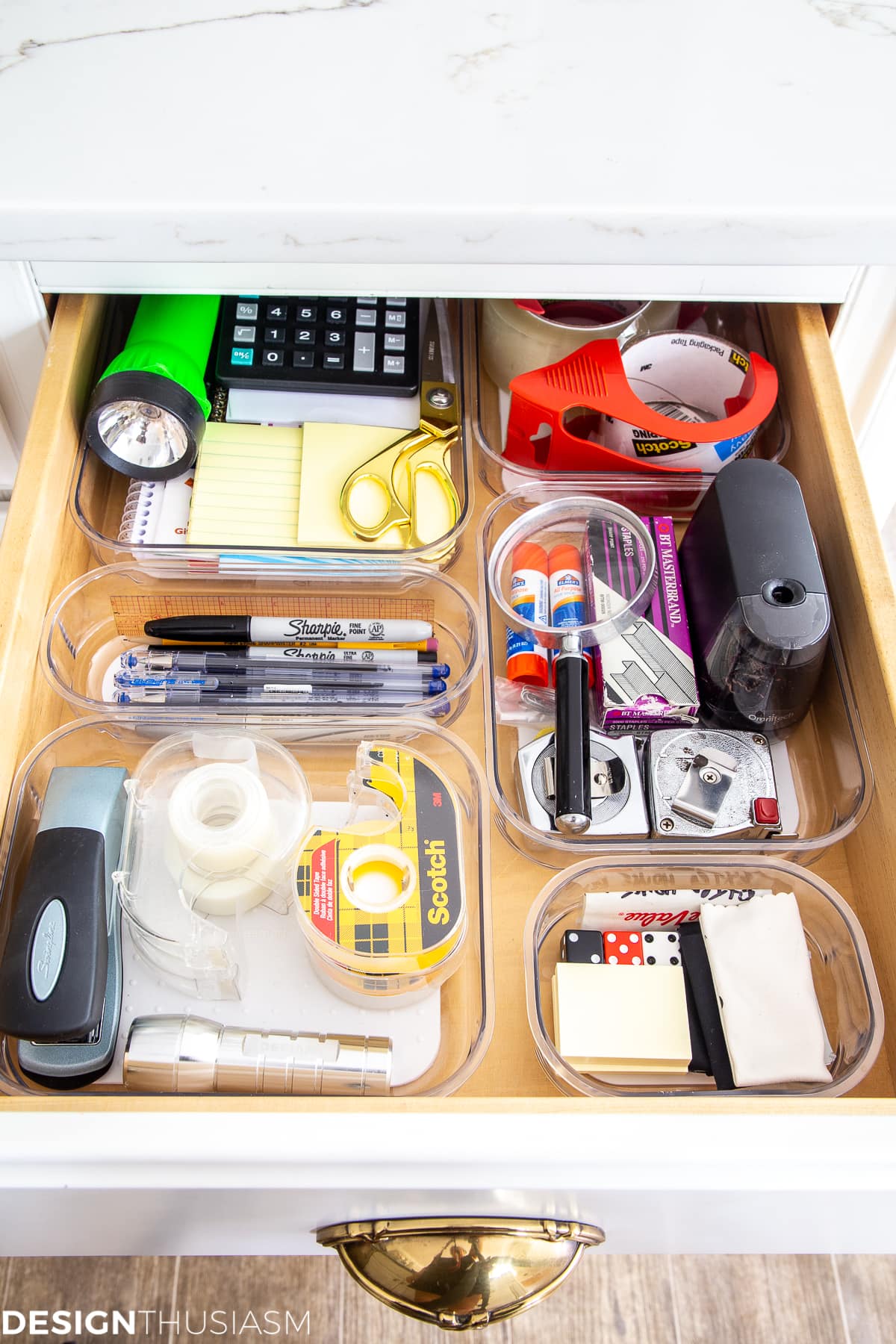 stationery drawer organization