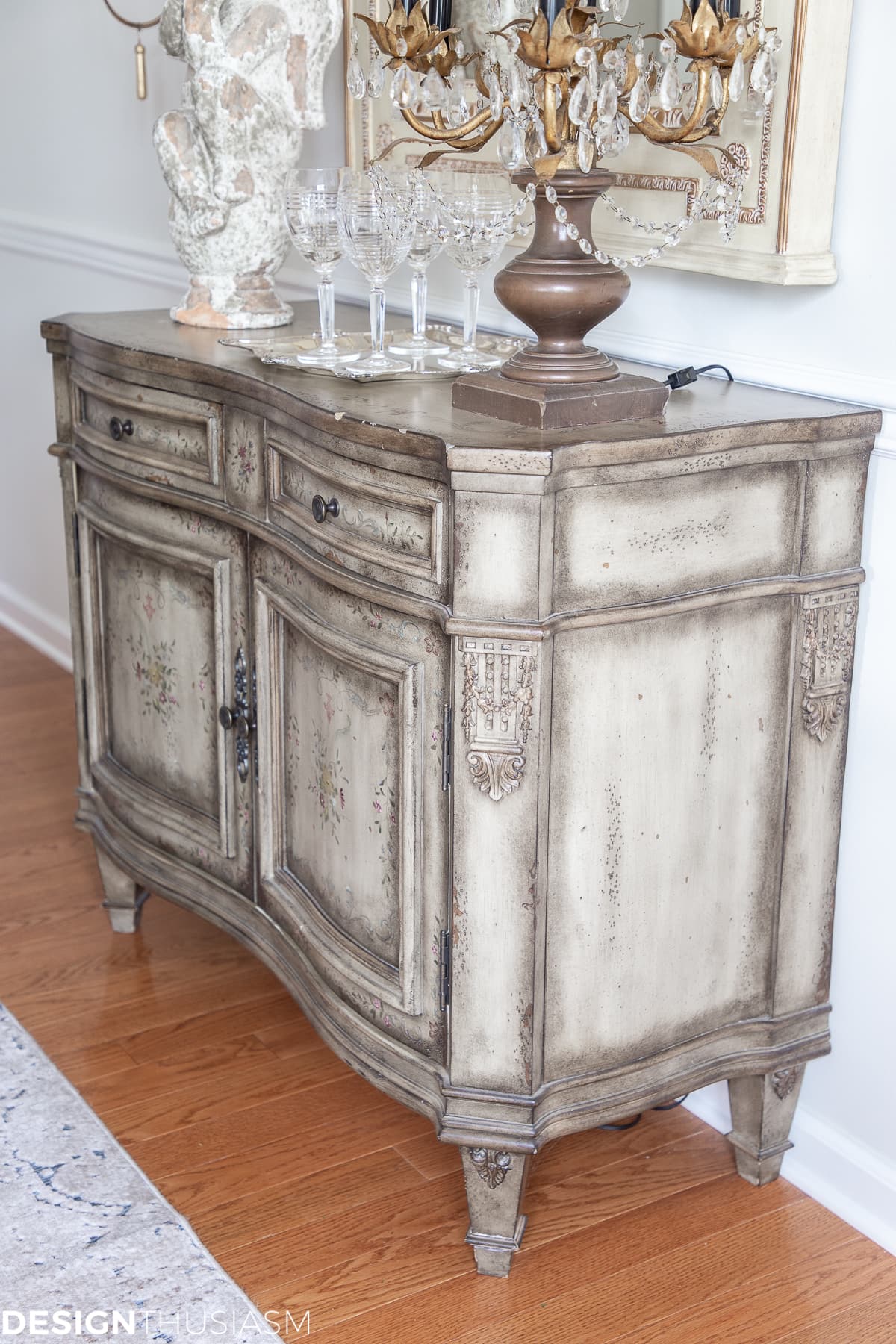 vintage sideboard before paint