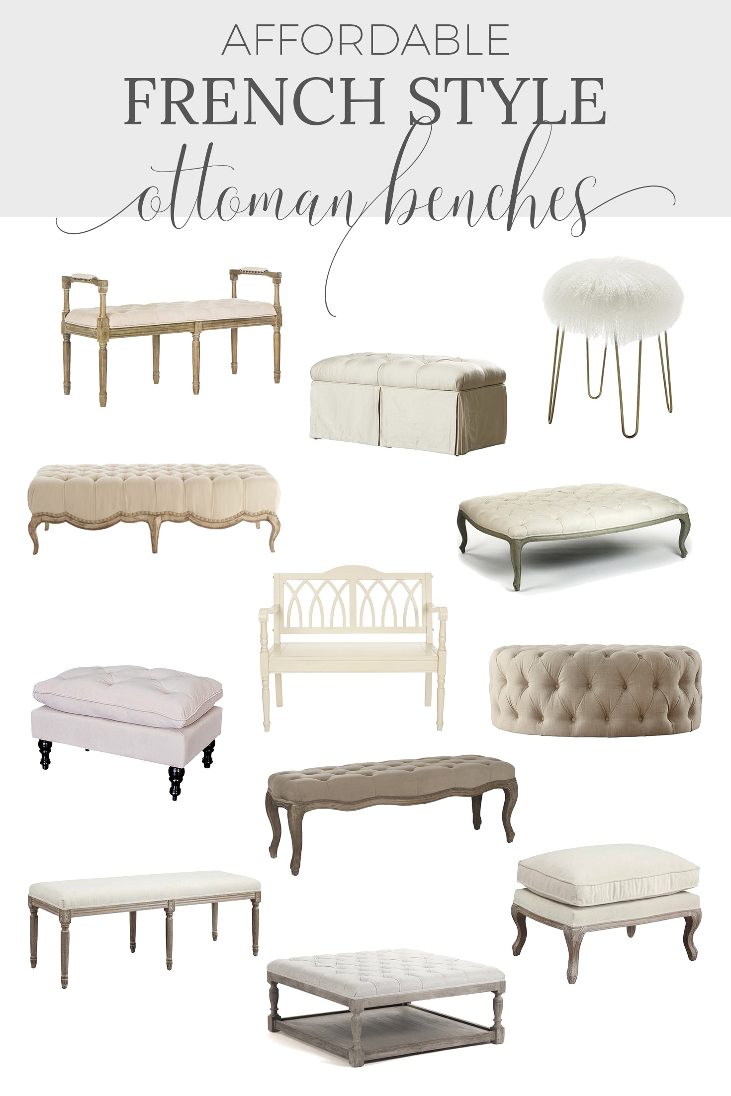 Affordable French Style Ottomans