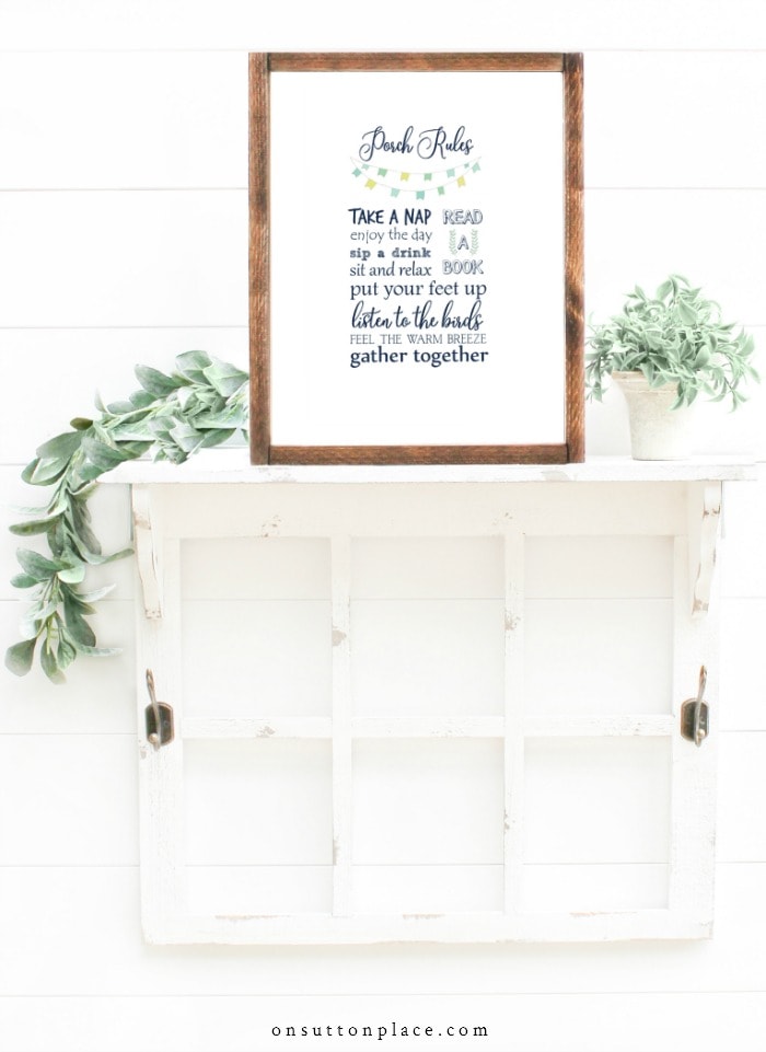 Porch Rules Printable from On Sutton Place