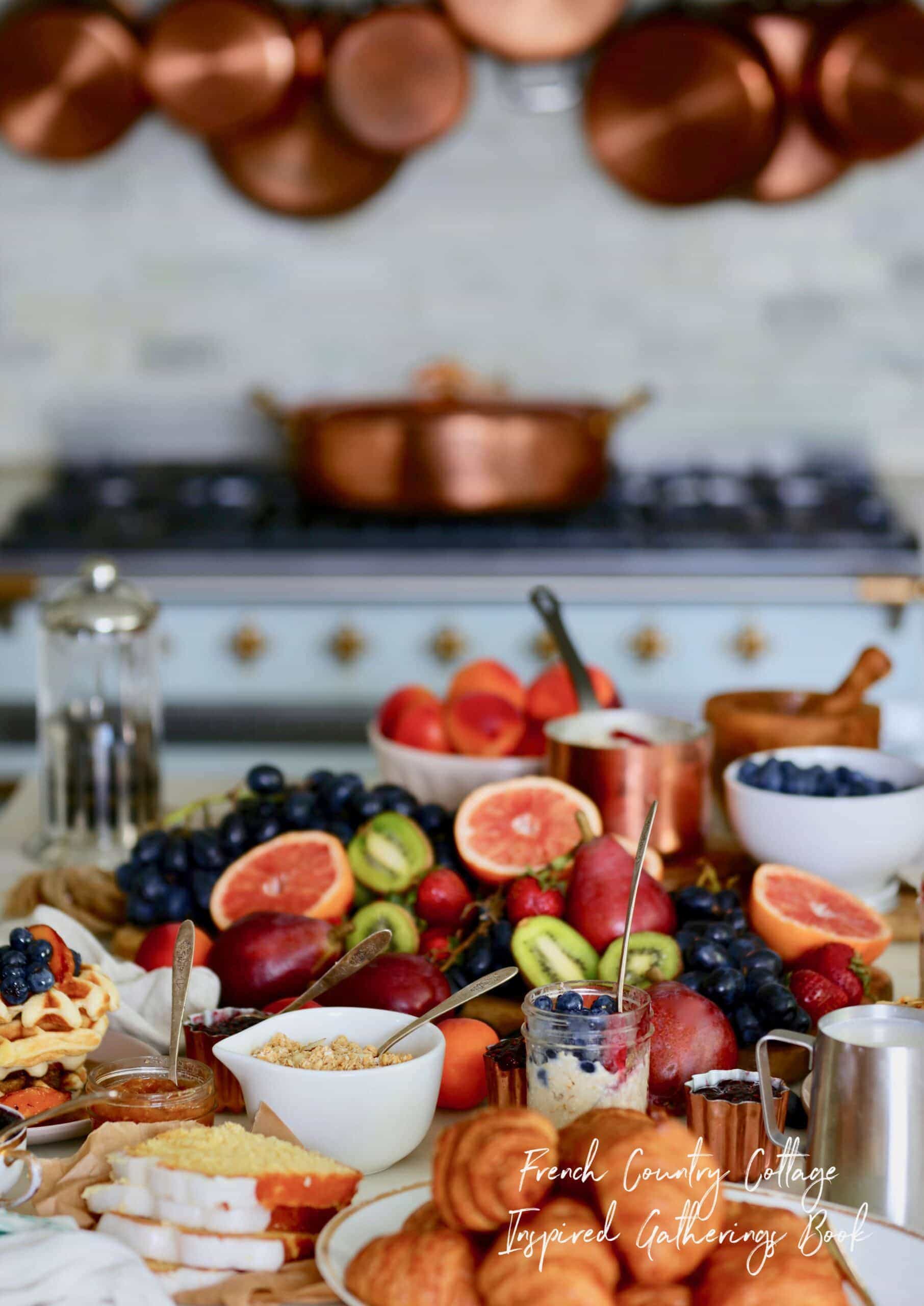 a grazing breakfast in the kitchen 