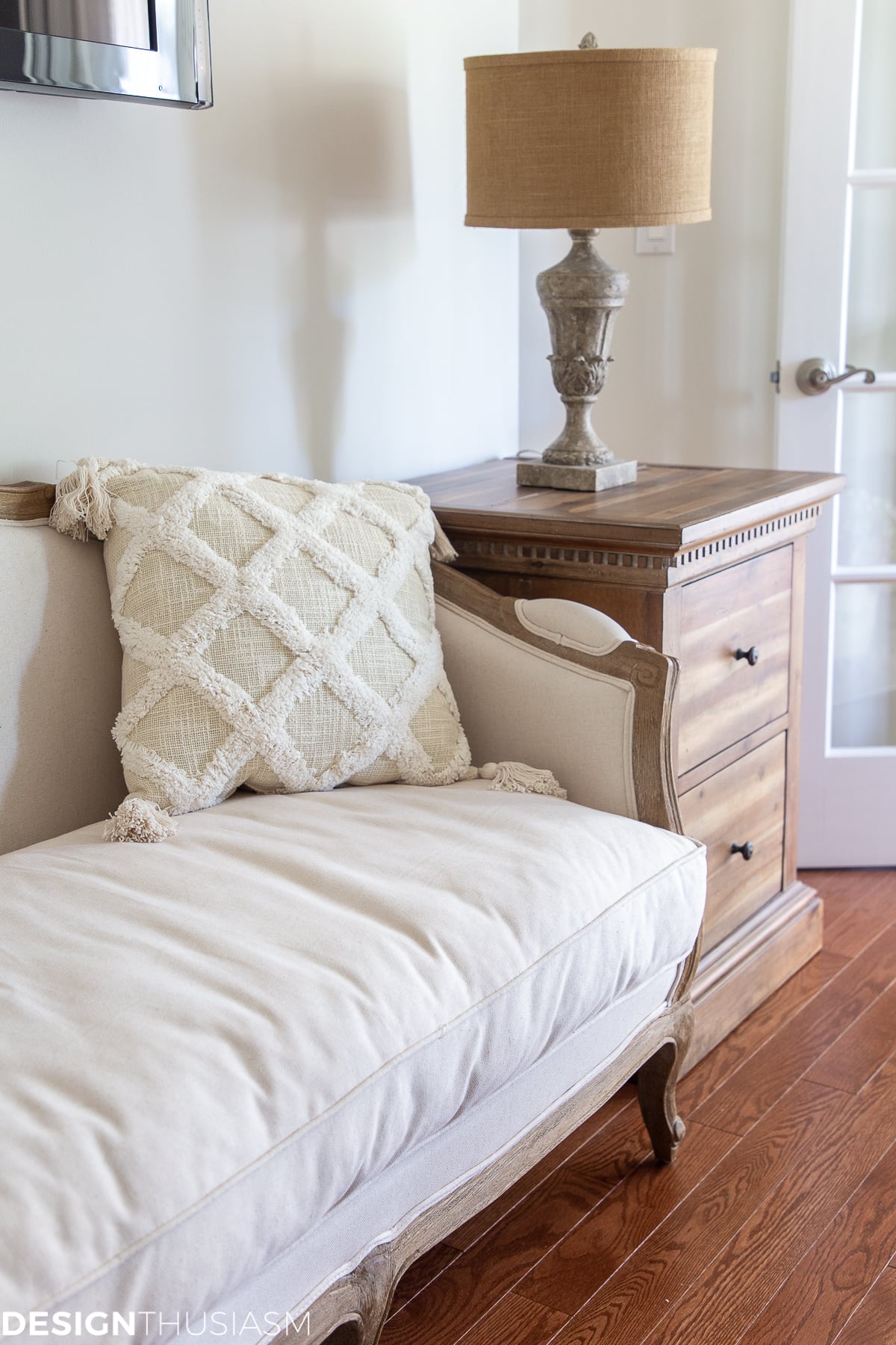 small home office pillow on sofa