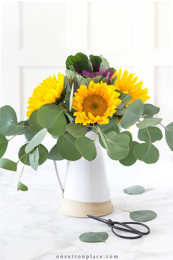 Easy Sunflower Arrangement from On Sutton Place
