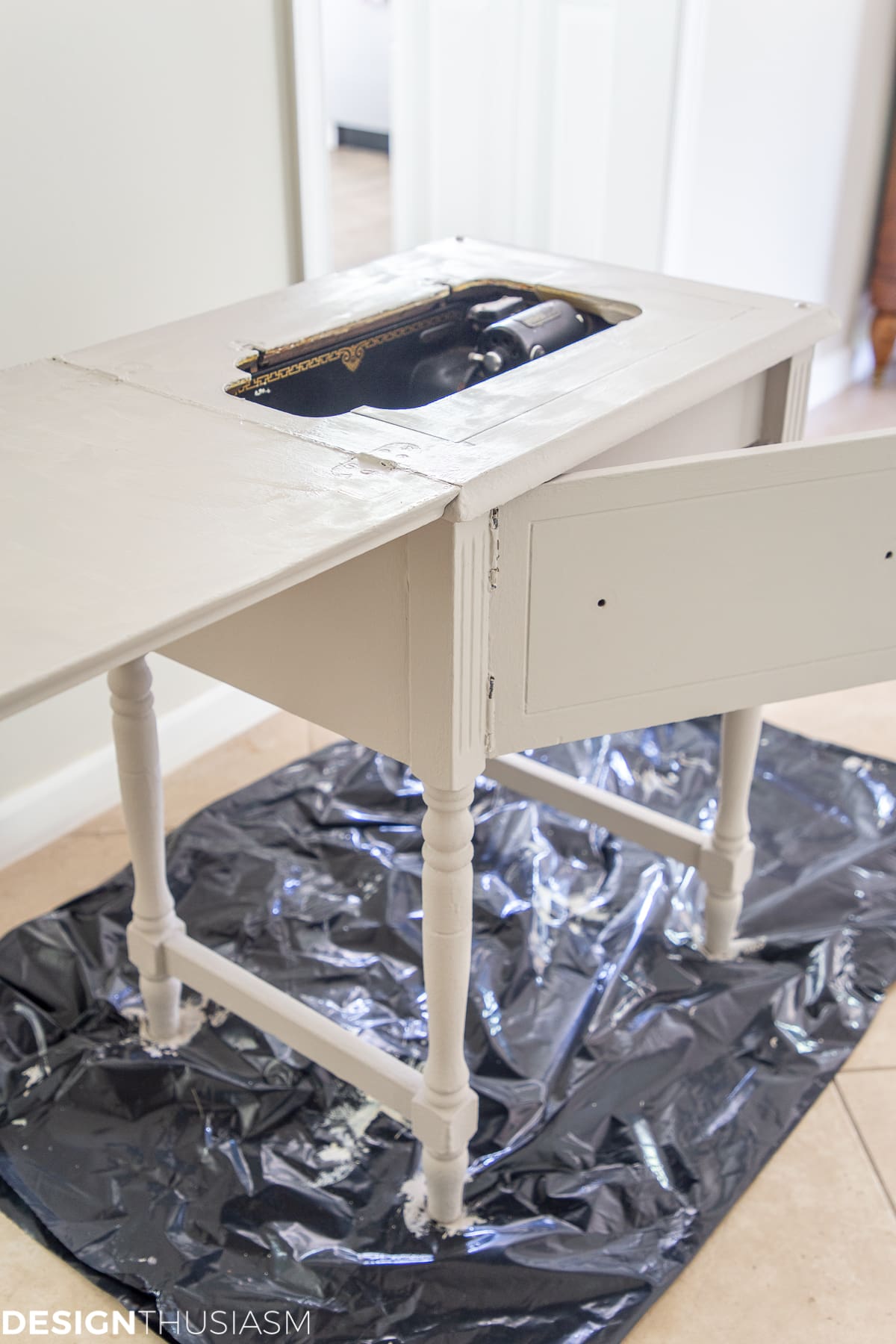 vintage sewing machine table