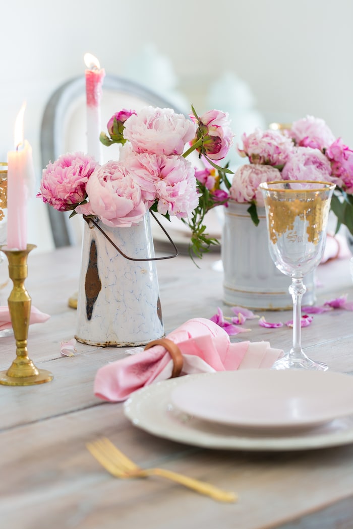 setting a table for two vintage french style