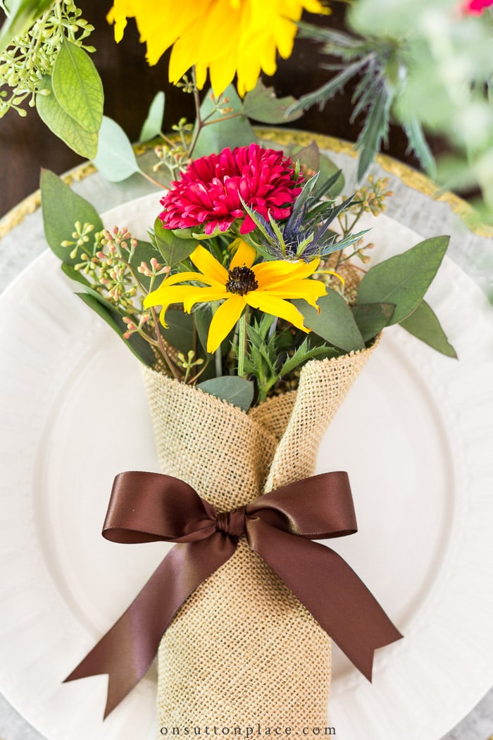 Burlap Bouquets from On Sutton Place