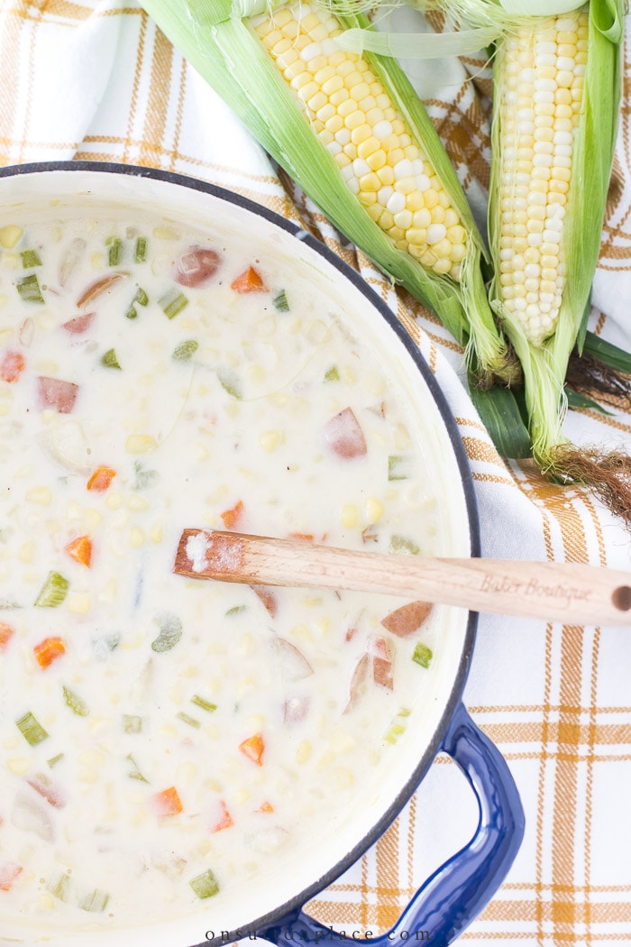 Fresh Corn Chowder Recipe from On Sutton Place