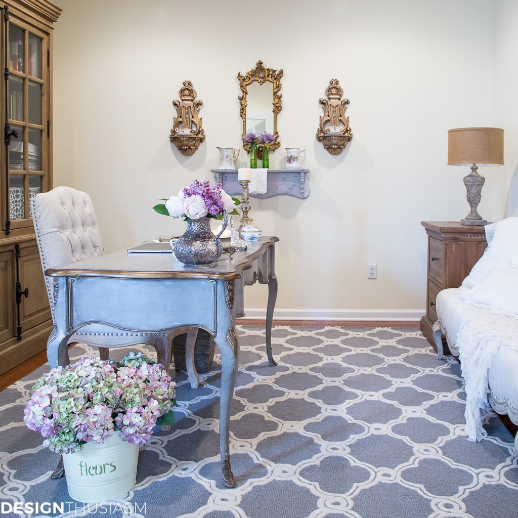 home office patterned rug