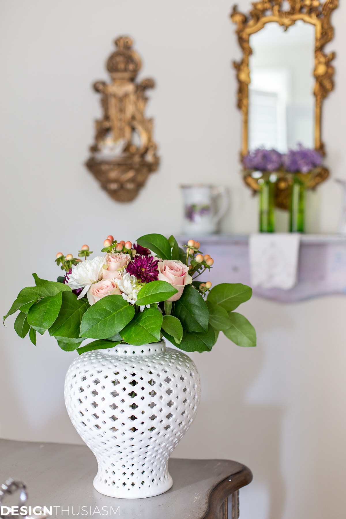 home office floral arrangement