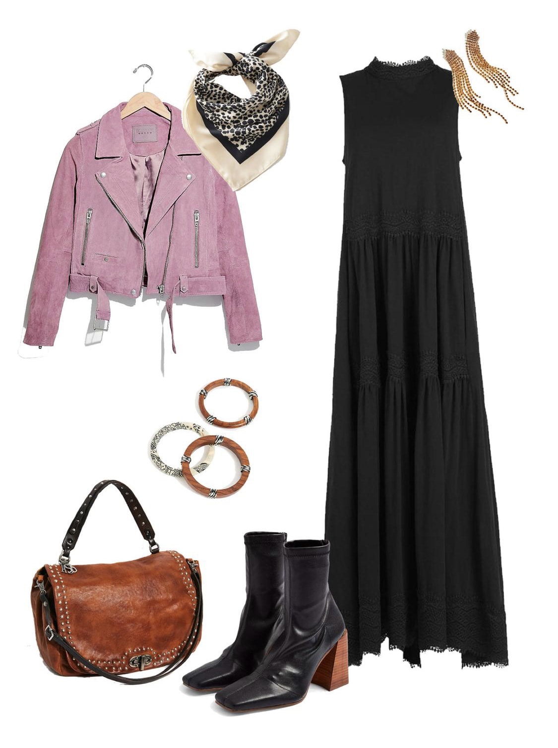 Maxi Dress Edgy Fall Outfit