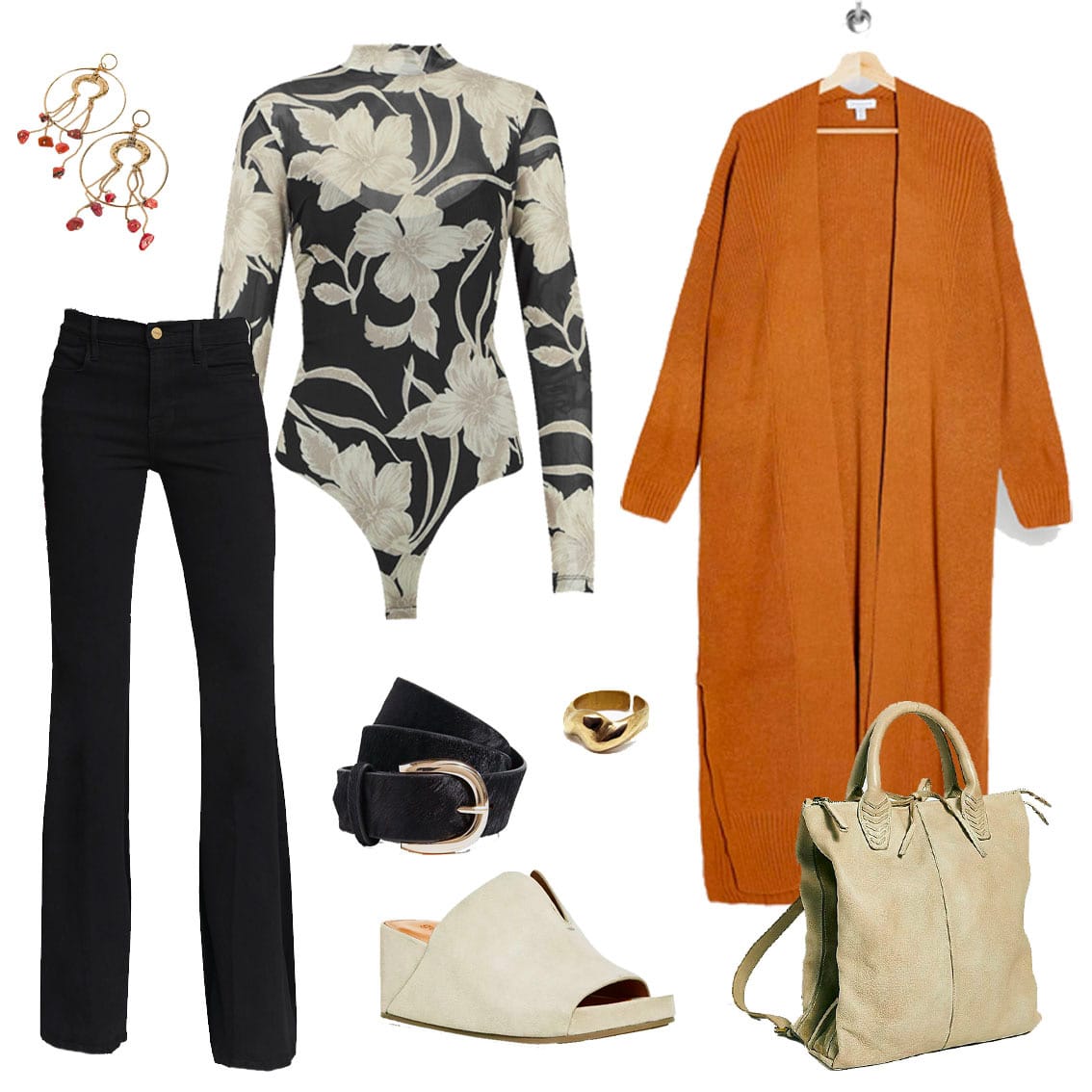 retro fall style work from home outfit