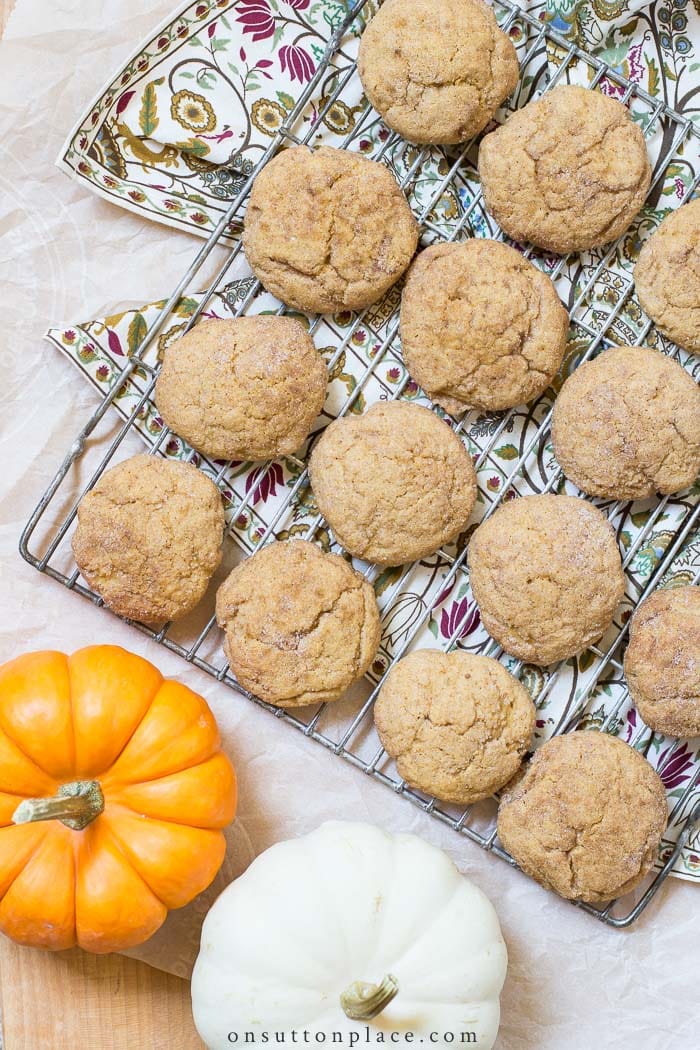Pumpkin Snickerdoodle Cookies from On Sutton Place