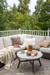 outdoor fall decorations on the patio