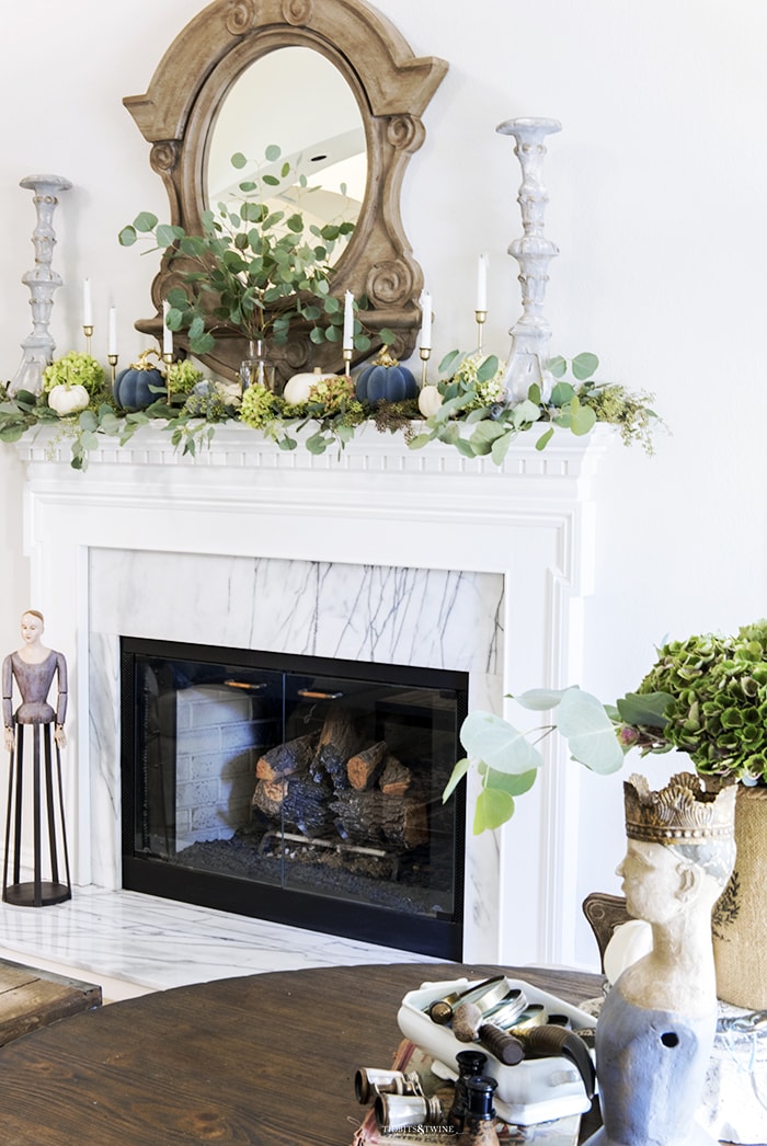 A French Fall Mantel Makeover with Soft Colors