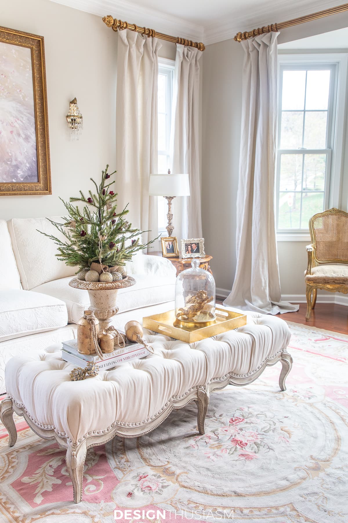 mini christmas tree in the living room