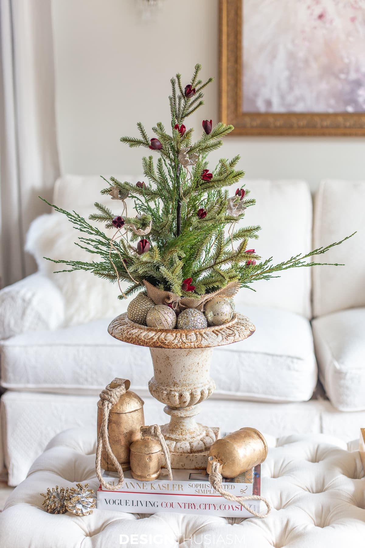 mini christmas tree and cow bells