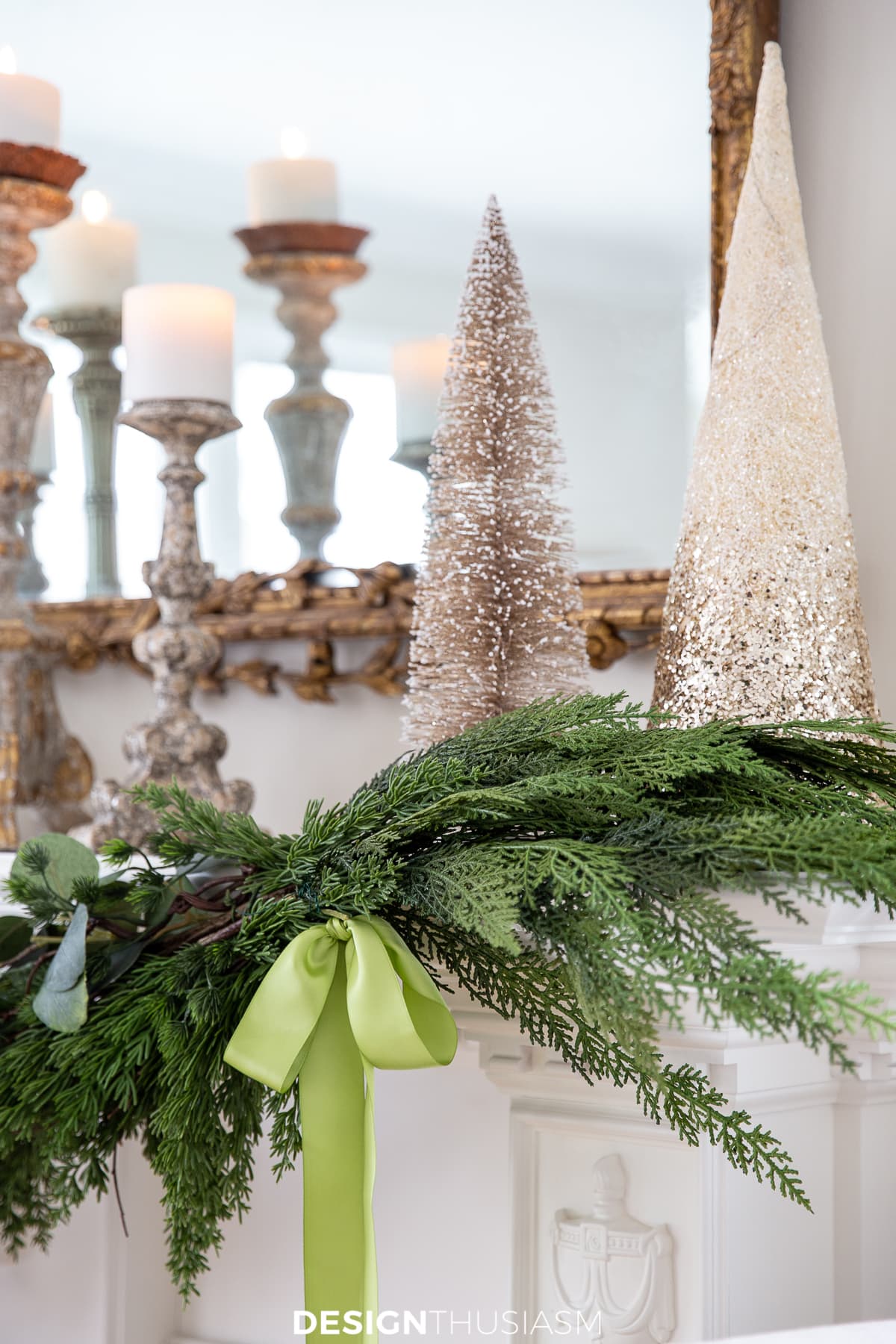Christmas mantel garland bow