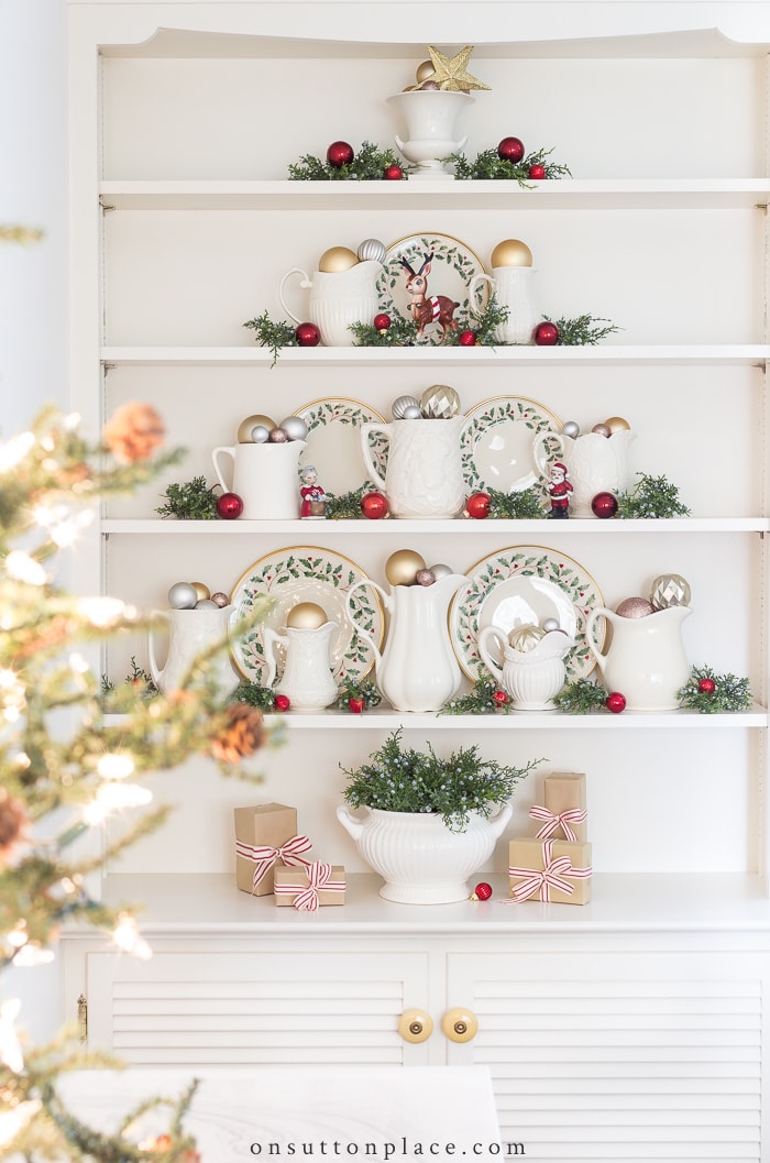 Ironstone Christmas Tree Shelves from On Sutton Place