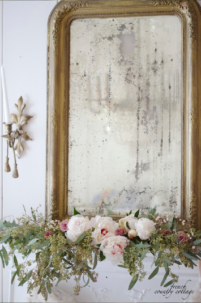 White and blush Christmas French Country Cottage