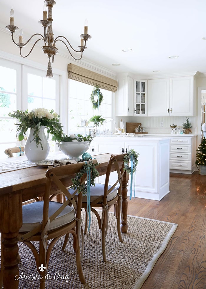 maison de cinq blue xmas kitchen