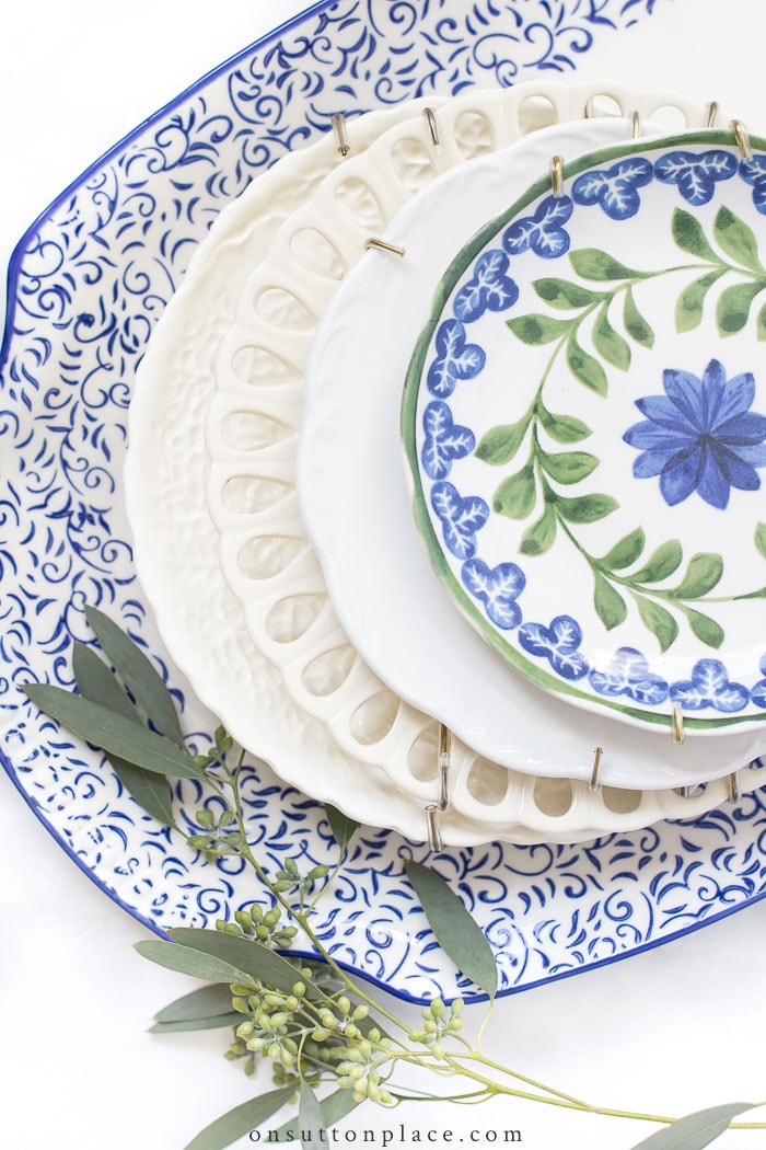 Asymmetrical Plate Wall Ideas from On Sutton Place