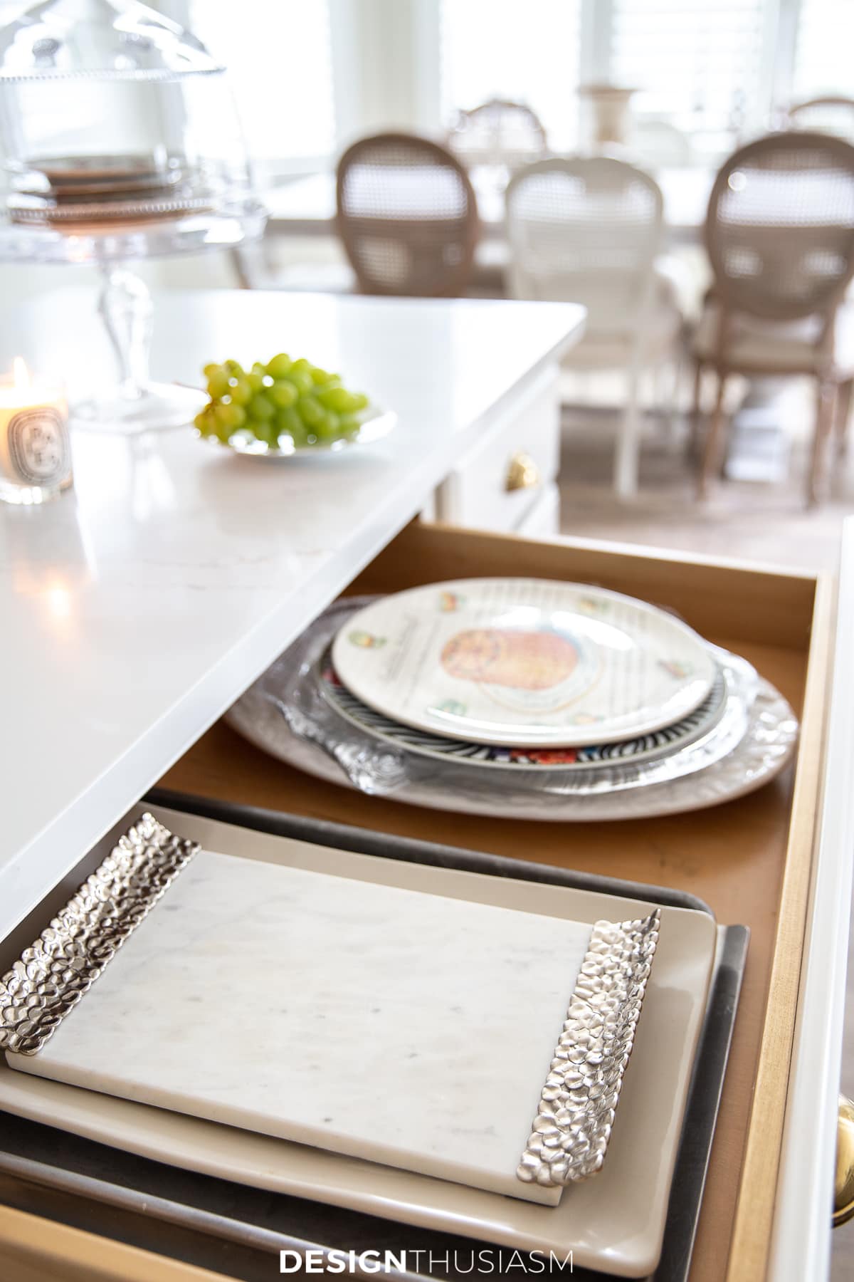 kitchen platter organization