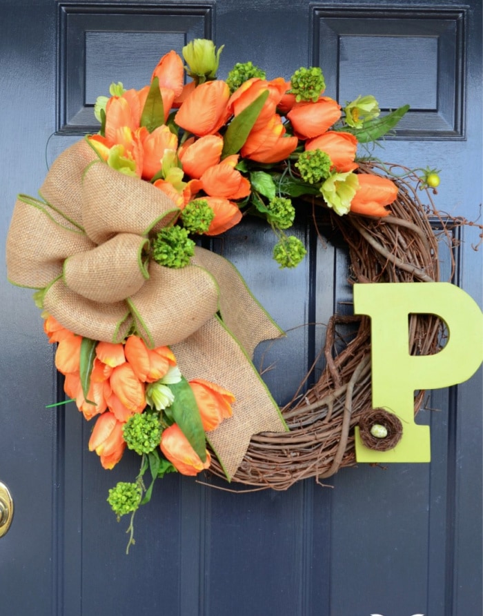 StoneGable SPRING TULIP WREATH