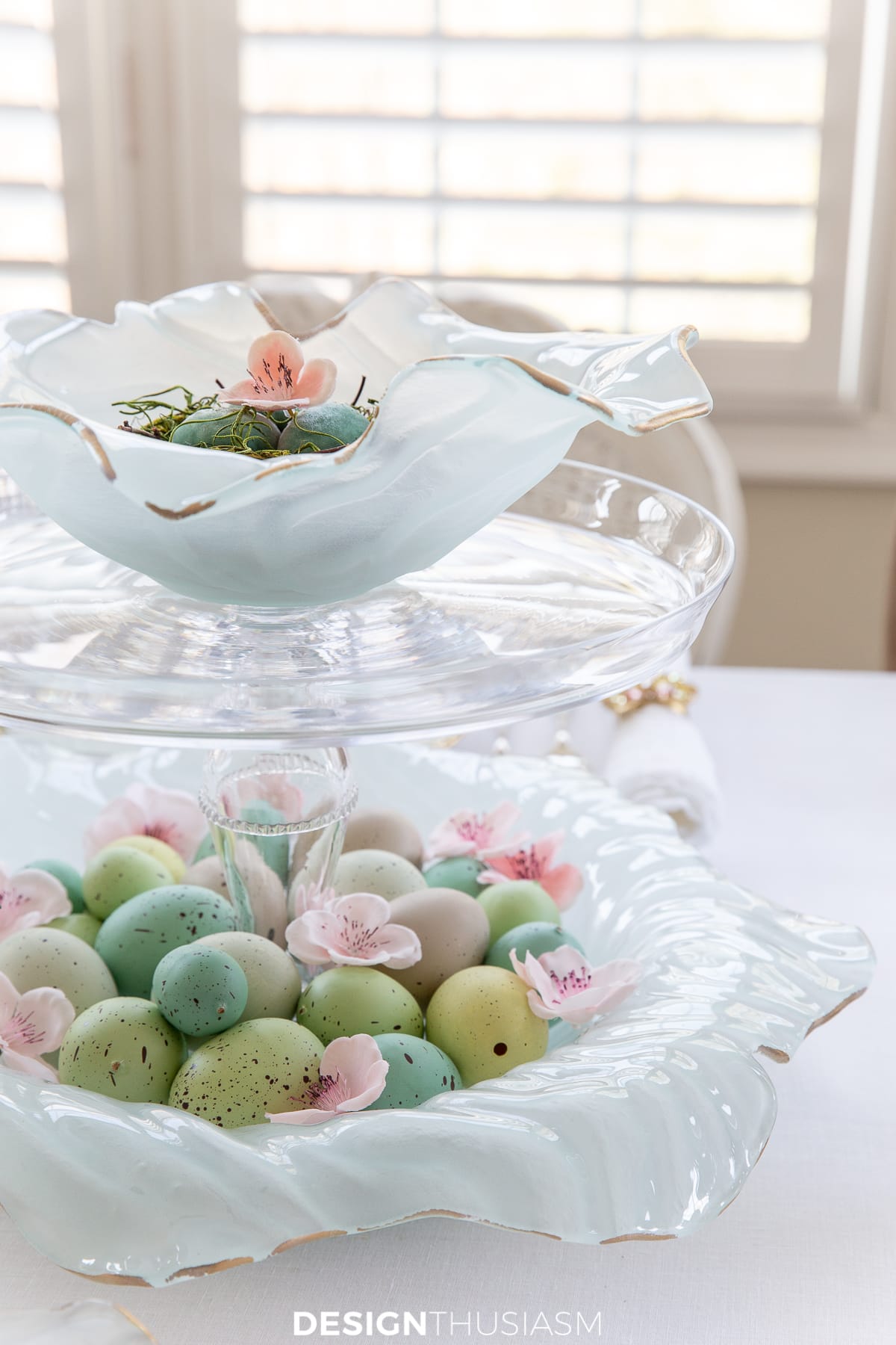 Poppy bowl Easter table centerpiece
