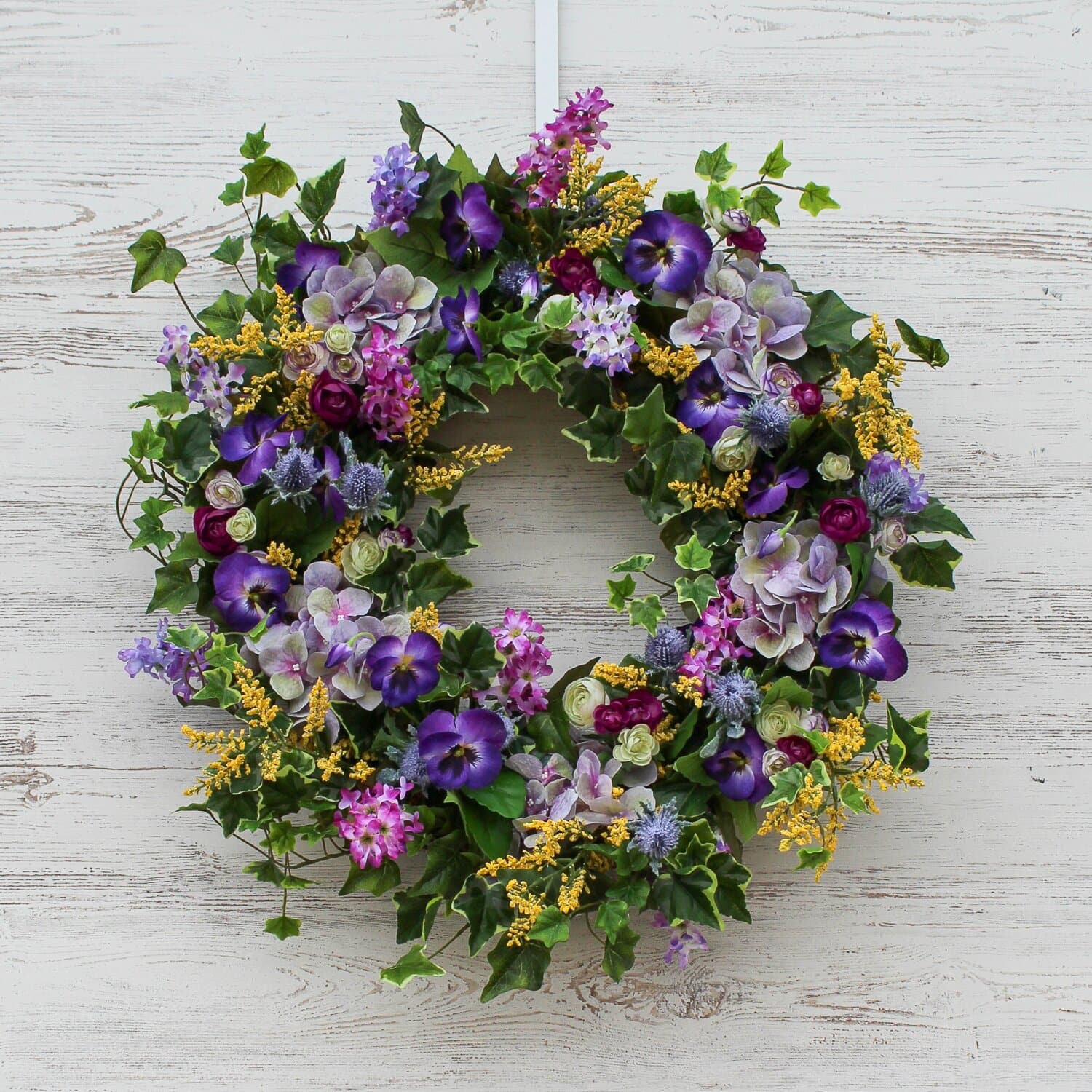 Royal+Lavender+Hydrangea+and+Purple+Larkspur+Orange+Berry+Spring+Silk+Wreath