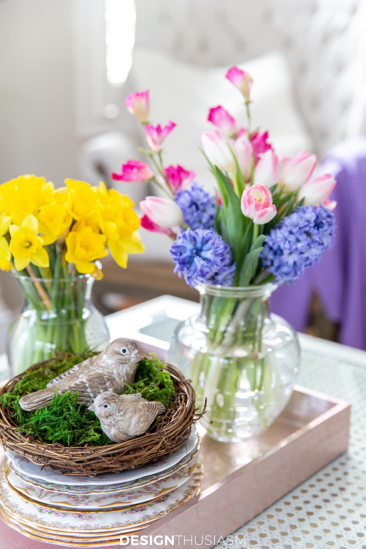 spring decor birds