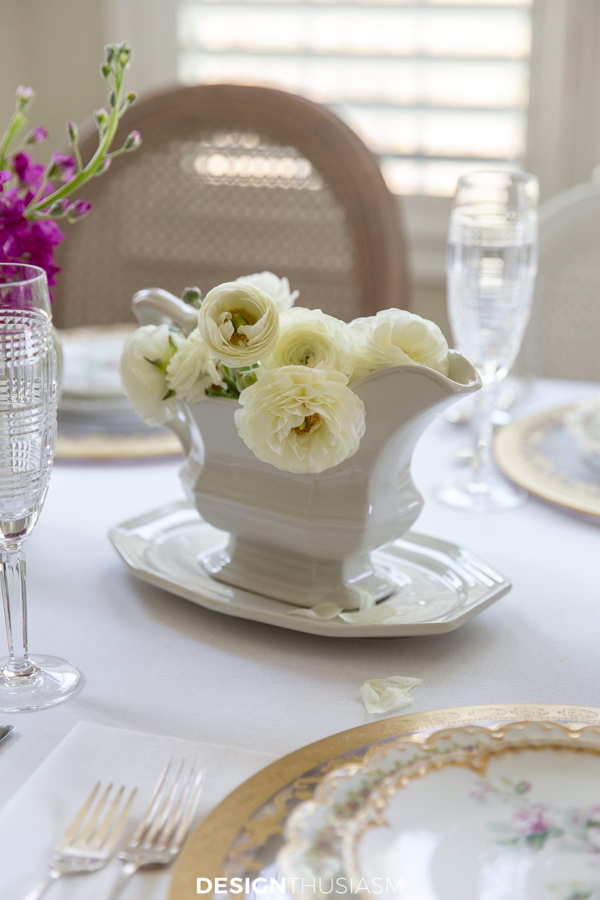 Mother's Day celebration white ranunculus