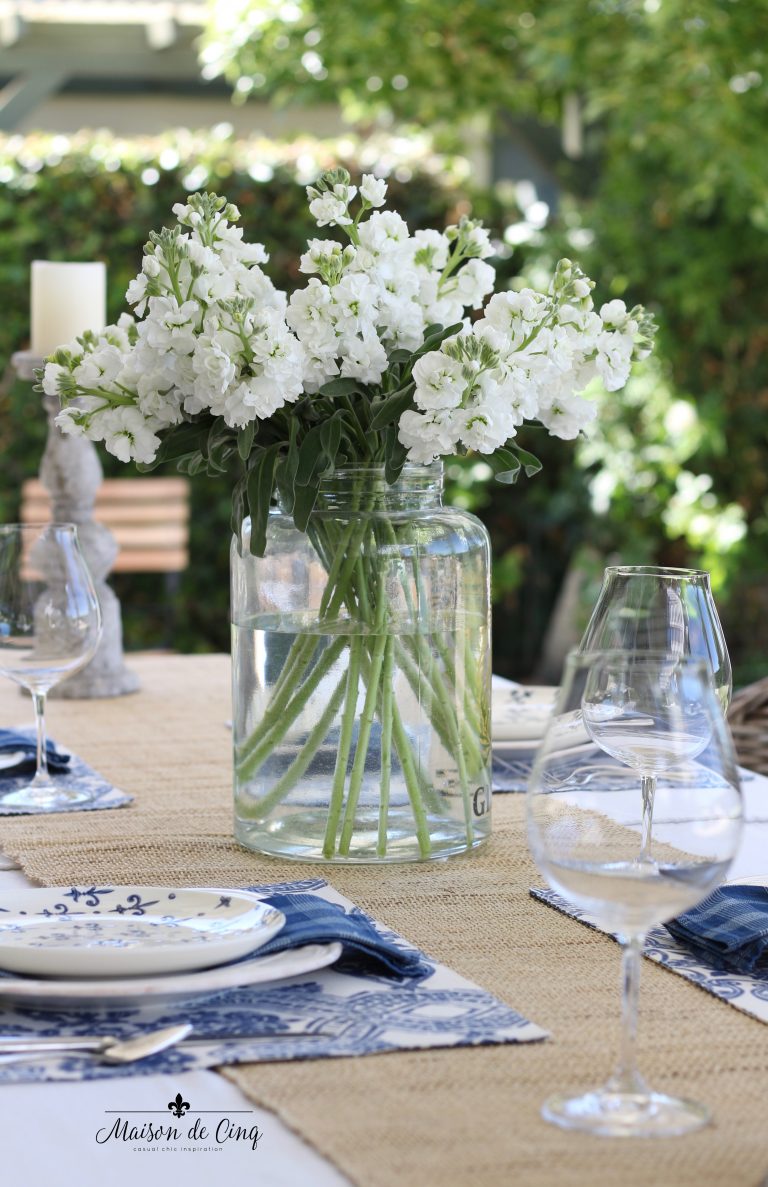 blue and white summer table from MdC