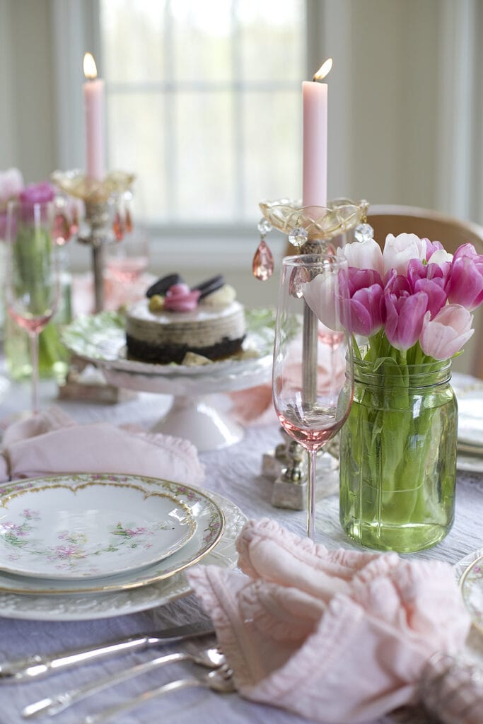 Vintage spring tablescape