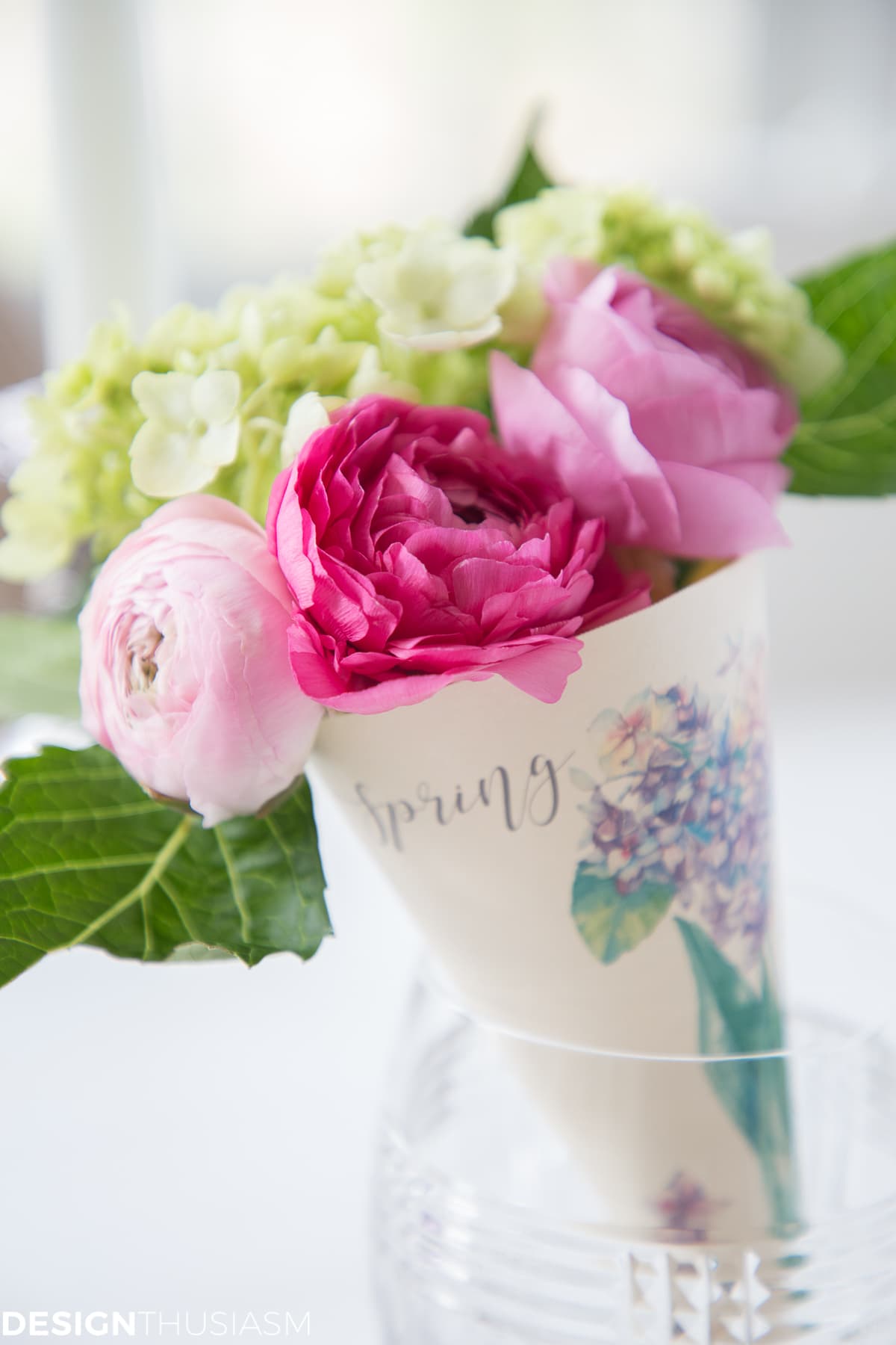 paper cone posy