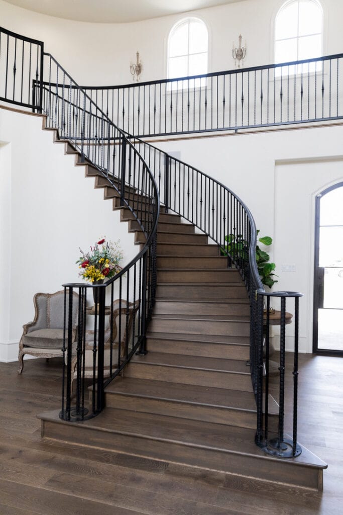 rustic chic house tour stairway