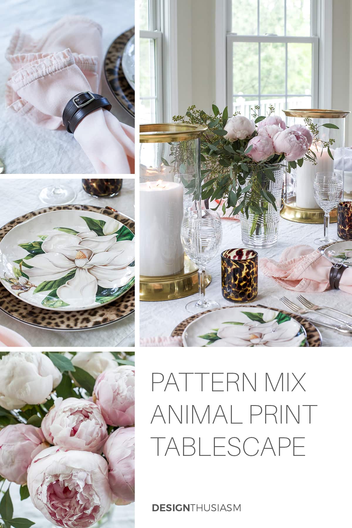 Pattern mix animal print tablescape