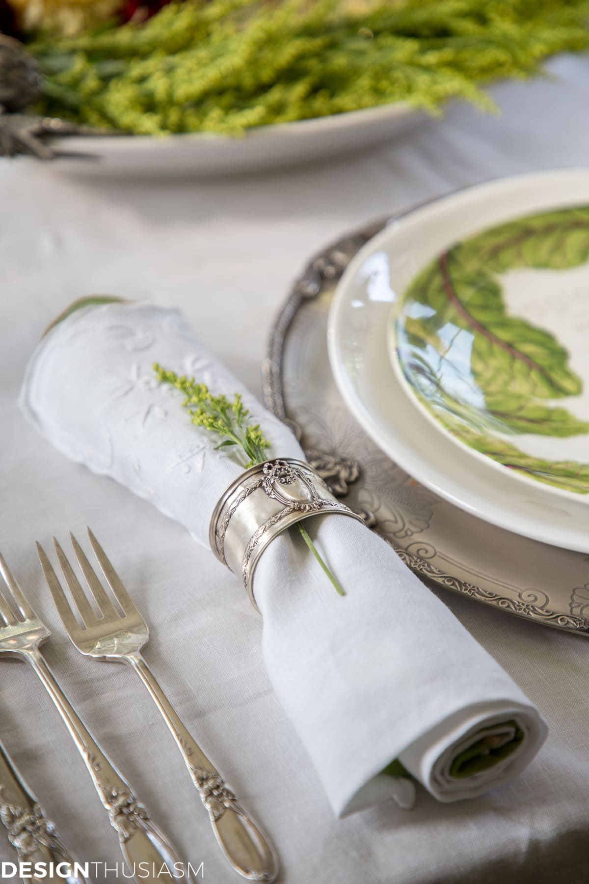 decorating with vintage silver napkin rings