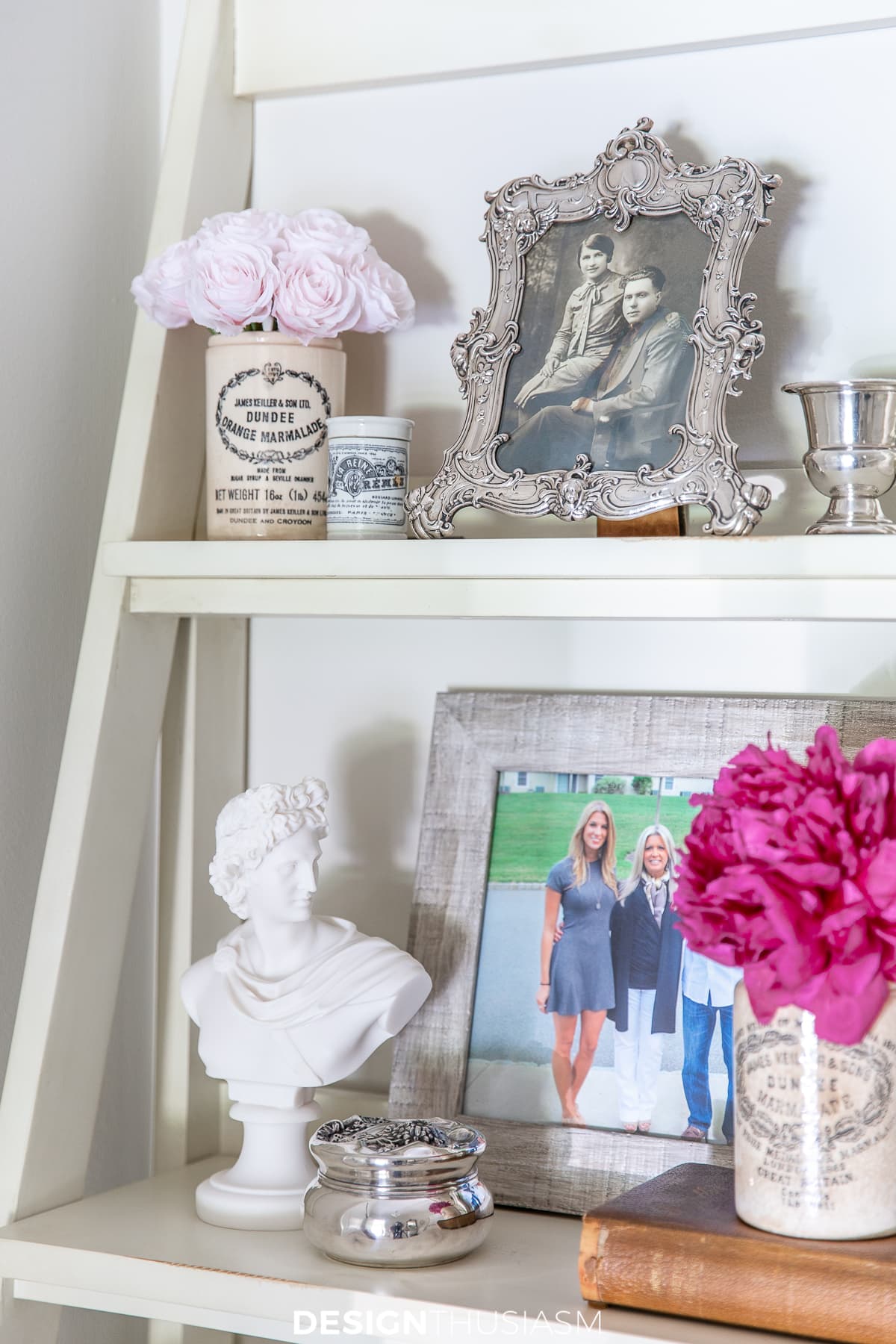 decorating with vintage silver picture frame