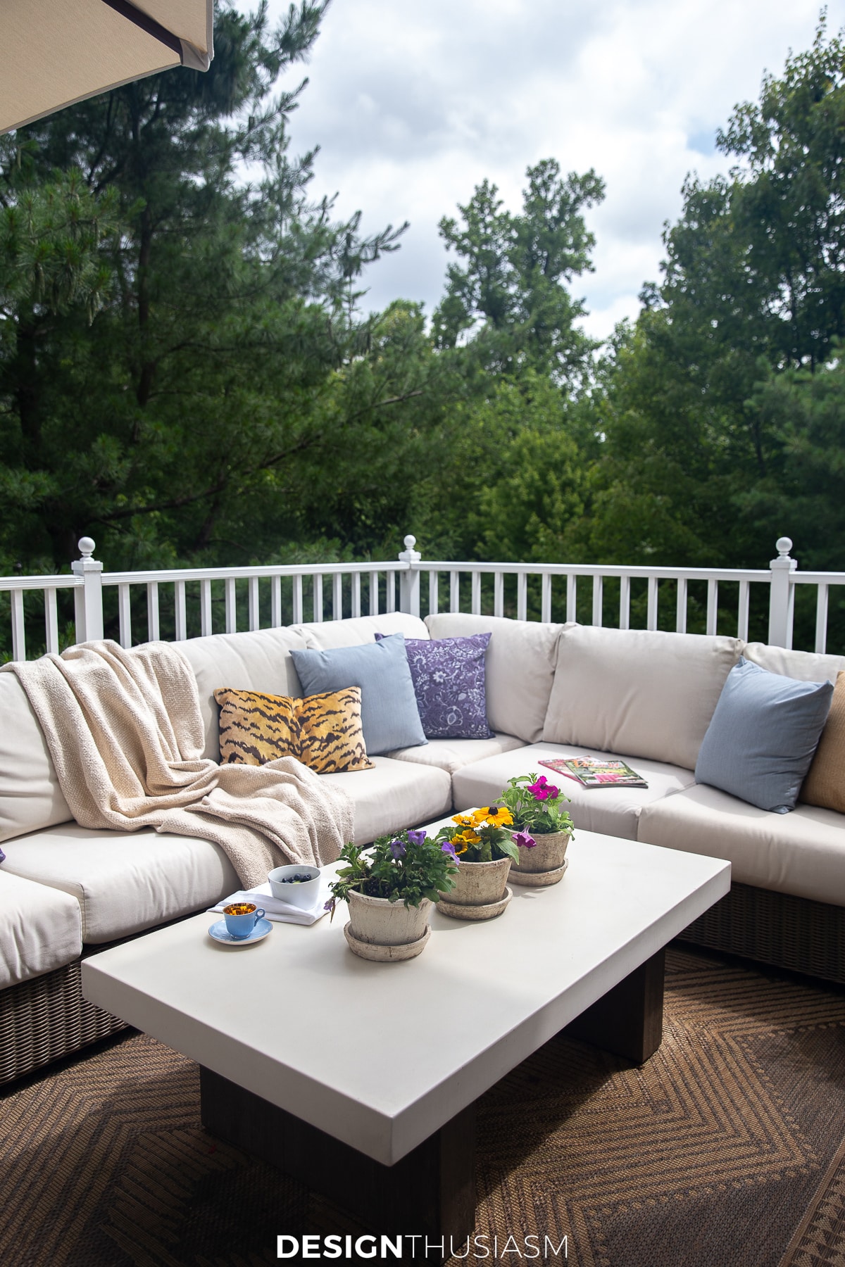 end of summer patio refresh with new color palette