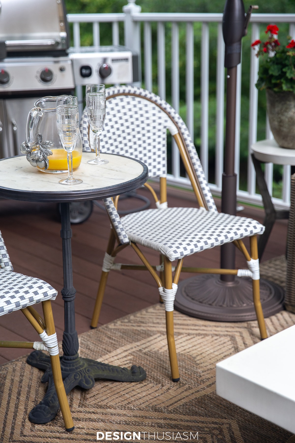 patio bistro table with french chairs