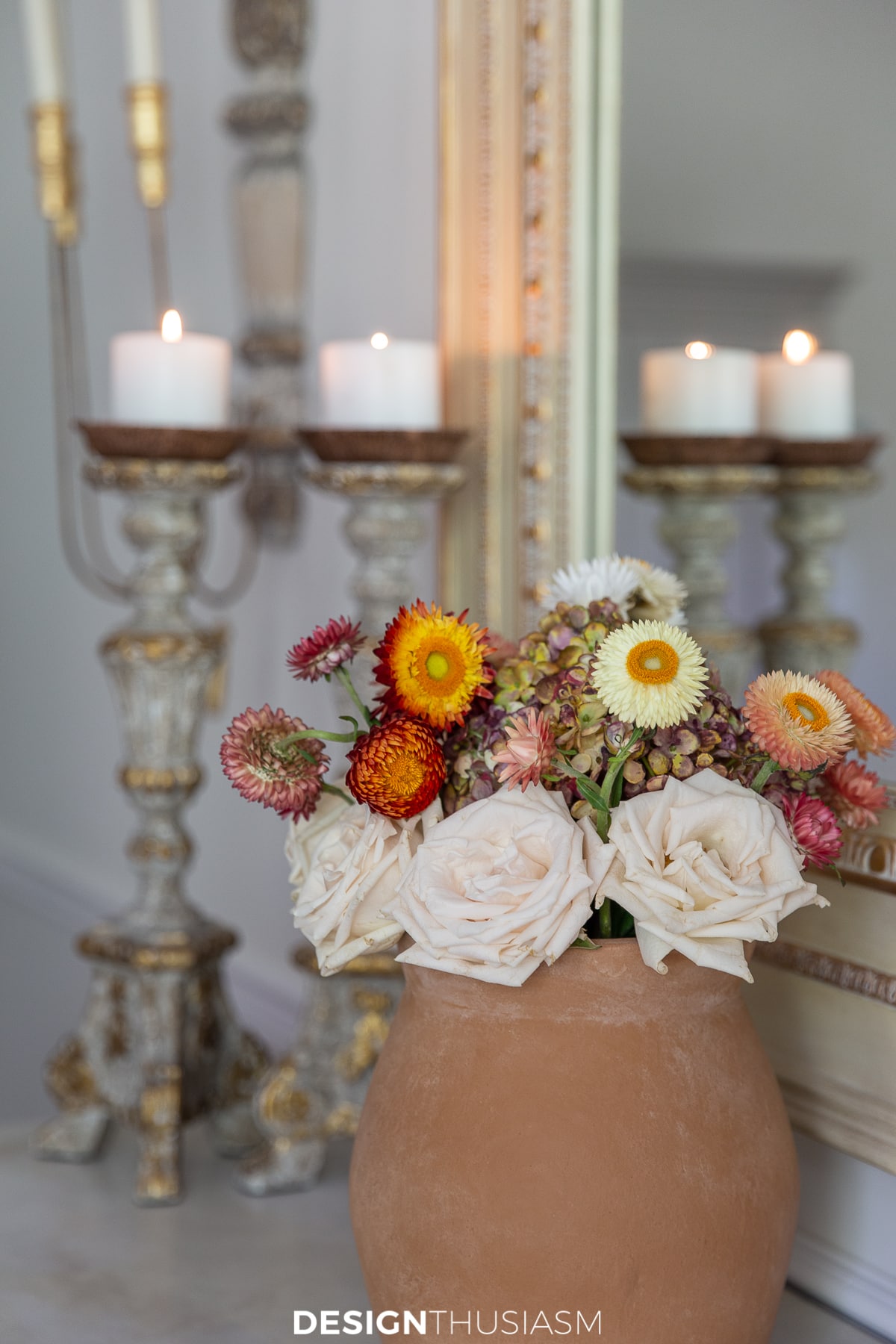 fall floral in the dining room