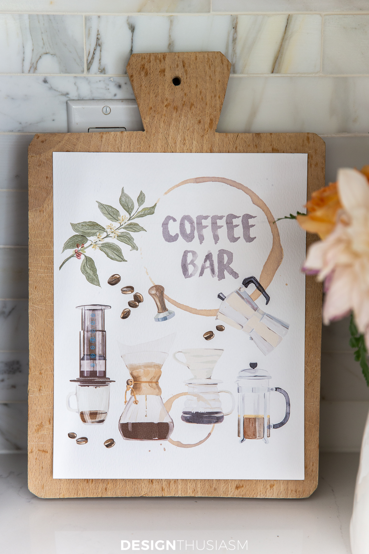 kitchen coffee station sign